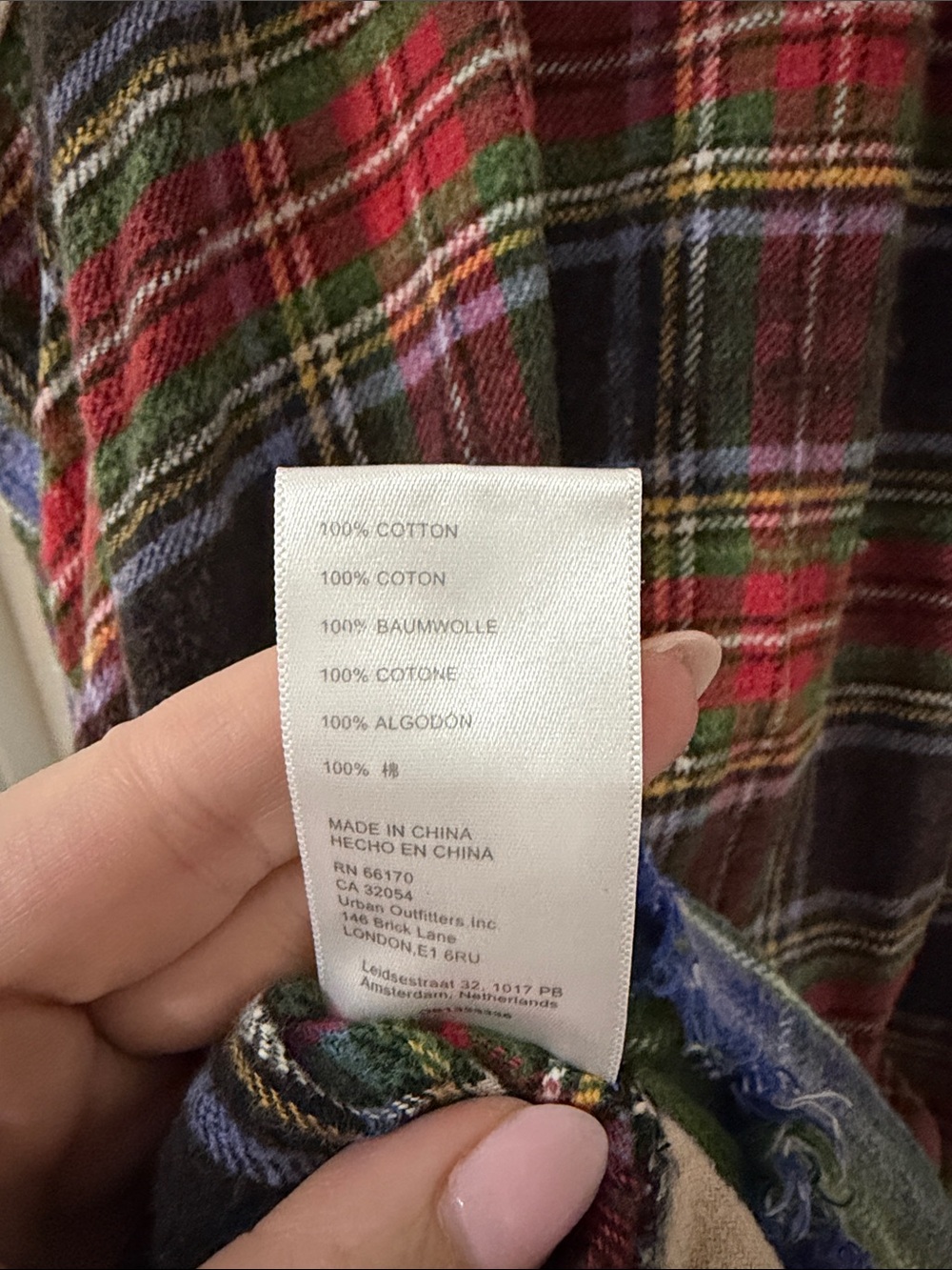 BDG 100% Cotton Plaid Button-Down Shirt in Green, Blue, Red, Cream - Picture 6 of 6